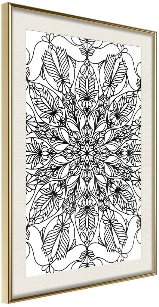 Αφίσα - Colour Your Own Mandala I - 20x30 - Χρυσό - Με πασπαρτού