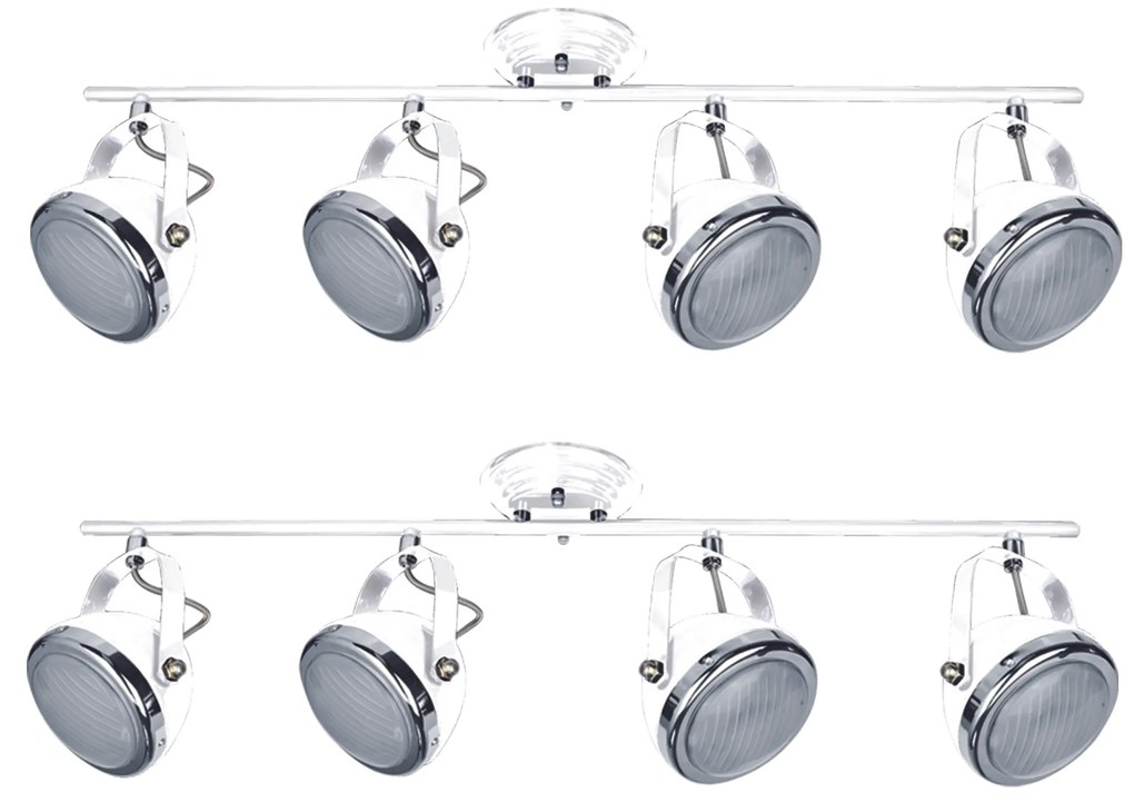 T12022A-4TU (x2) Juno Packet White adjustable spot with chrome ring and glass+