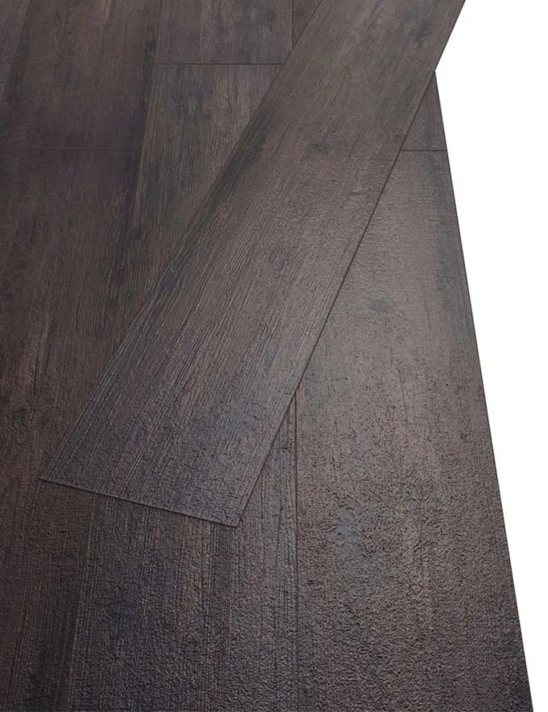 vidaXL Δάπεδο Μη Αυτοκόλλητο Σκούρο Καφέ 4,46 μ² / 3 χιλ. από PVC