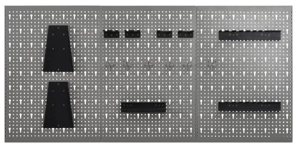 vidaXL Πλάτες Εργαλείων Τοίχου Διάτρητες 3 τεμ. 40 x 58 εκ. Ατσάλινες