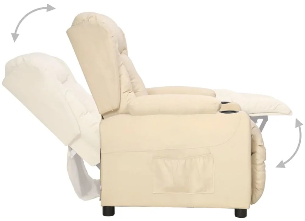 vidaXL Πολυθρόνα με Ανύψωση Κρεμ Υφασμάτινη