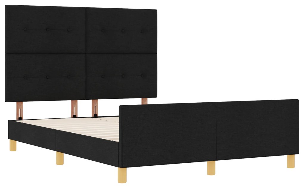 vidaXL Κρεβάτι Μαύρο 140x200 εκ. Υφάσμα