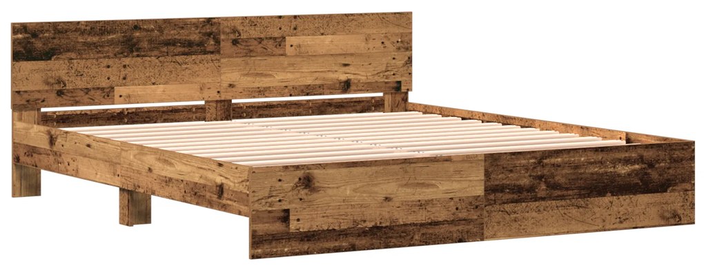 vidaXL Κρεβάτι με πίσω κεφαλάρι - Παλιό ξύλο - 180 x 200 εκ. - Κατασκευασμένο από ξύλο