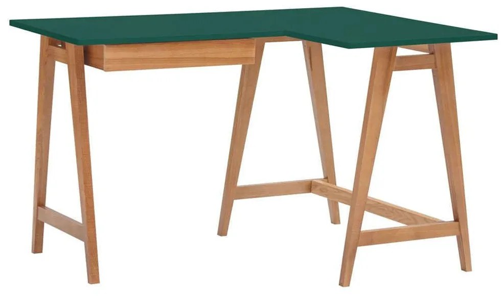 Γραφείο Luka S Δεξιά Γωνία LUKAROFSOAK10 115x50x75cm Oak-Sea Green