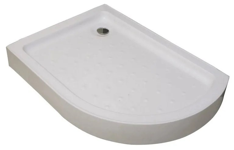 Karag Flora 650 Ημικυκλική Ασύμμετρη Ακρυλική Ντουζιέρα 80x100cm Λευκή