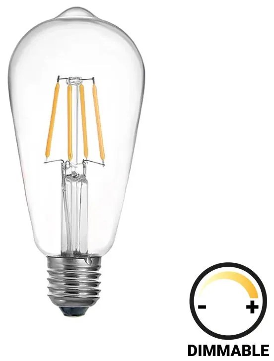 Λαμπτήρας LED ST64 Bulb dimmable 8W E27 clear 6.4x6.4x14.7 εκ.