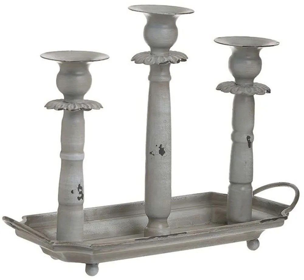 Κηροπήγιο Antique 3-70-609-0061 27x12x25cm White Inart Metal