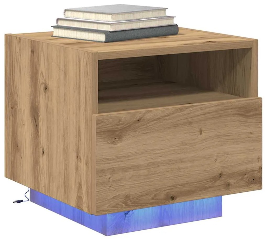 vidaXL Κομοδίνο 2 pcs artisan δρυς 40 x 39 x 37 εκ Επεξεργασμένο ξύλο