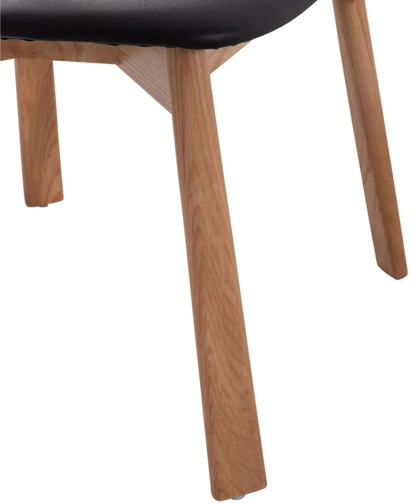 Καρέκλα Τραπεζαρίας SEKAN Rubberwood - Μαύρο PU 60x54x72Υ εκ. 2αδα 60x54x72 εκ.