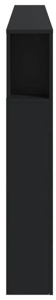 vidaXL Κεφαλάρι Κρεβατιού με LED Μαύρο 220x18,5x103,5 εκ Επεξεργ. Ξύλο