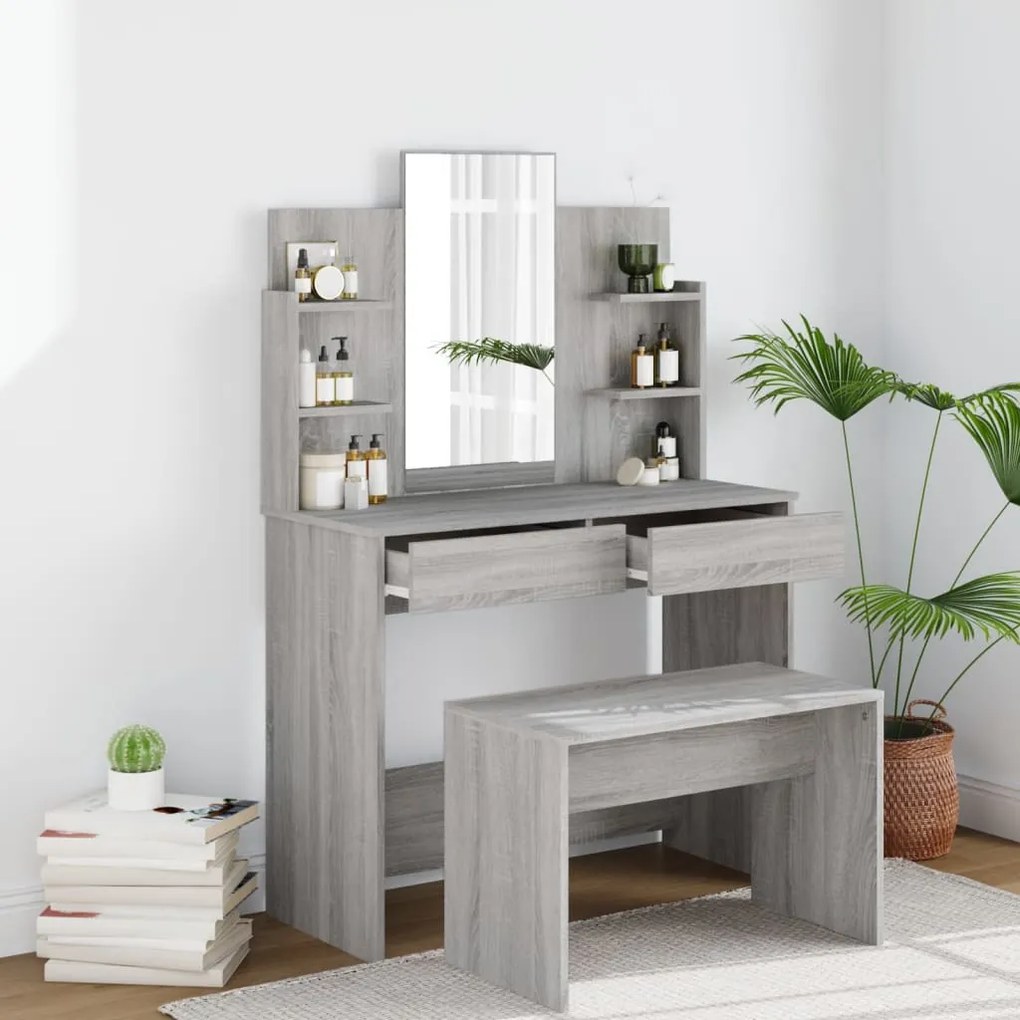vidaXL Μπουντουάρ Σετ Sonoma Δρυς 96x40x142 εκ.
