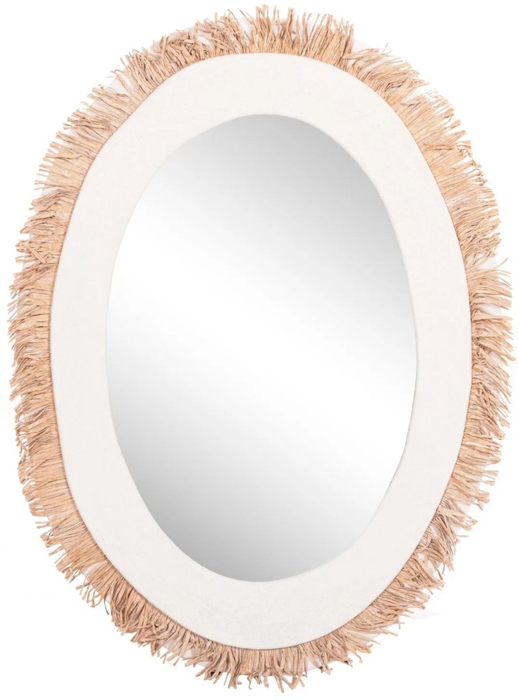 Καθρέπτης Τοίχου SANTORINI Mdf Υπόλευκο - Μπέζ 60x2x80Υ εκ. 60x2x80 εκ.