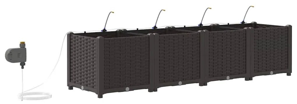 vidaXL Ζαρντινιέρες κήπου Καφέ 160 x 40 x 37.5 cm Ατσάλι