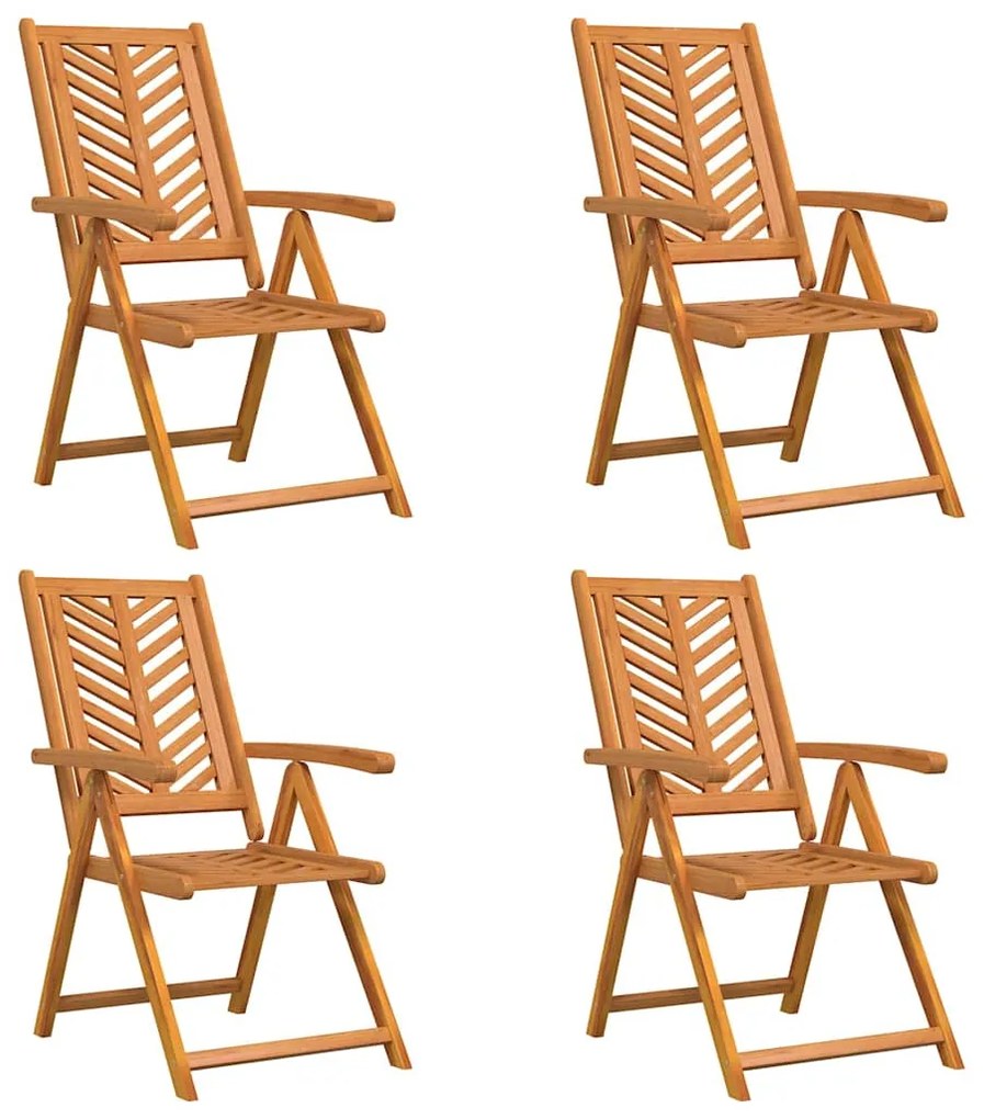 vidaXL Καρέκλα Ανακλινόμενη 4 pcs Καφέ 57 x 71 x 90cm ξύλο