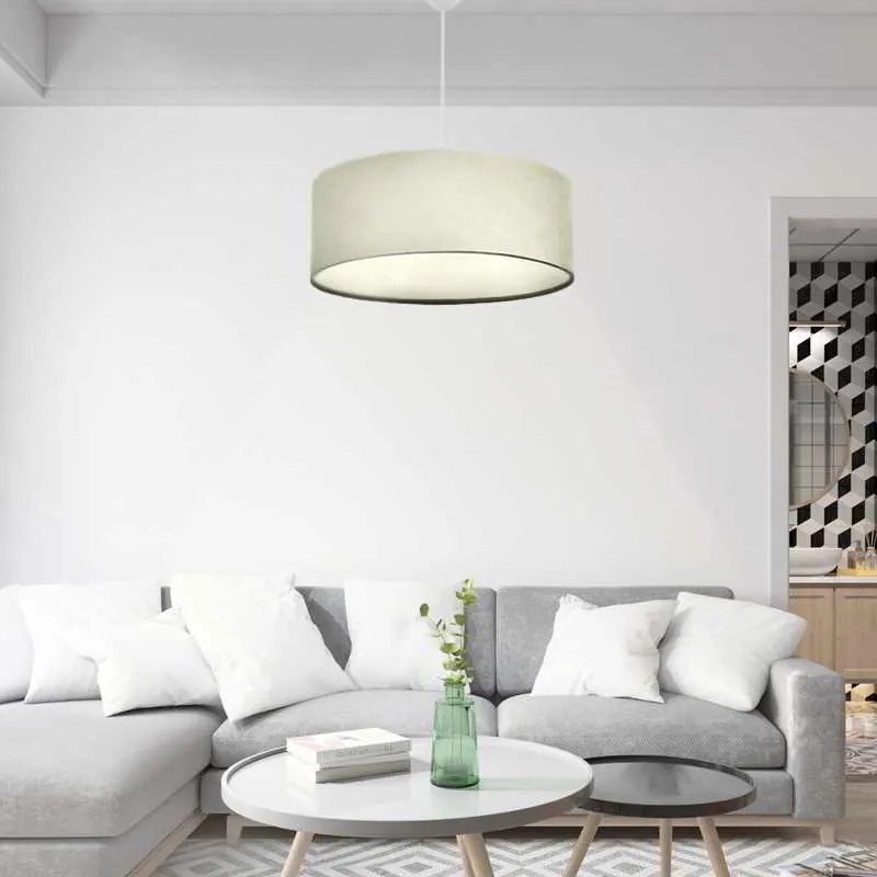 Φωτιστικό οροφής Monahan Megapap υφασμάτινο χρώμα μπεζ 38x20x70εκ.