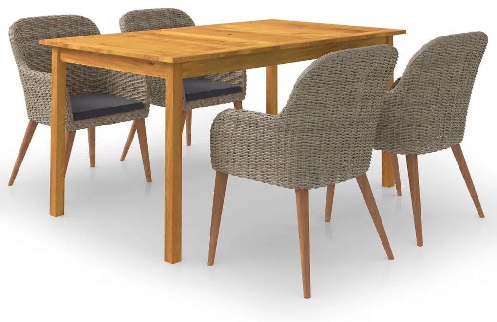 Σετ Τραπεζαρίας Κήπου 5 Τεμαχίων Καφέ