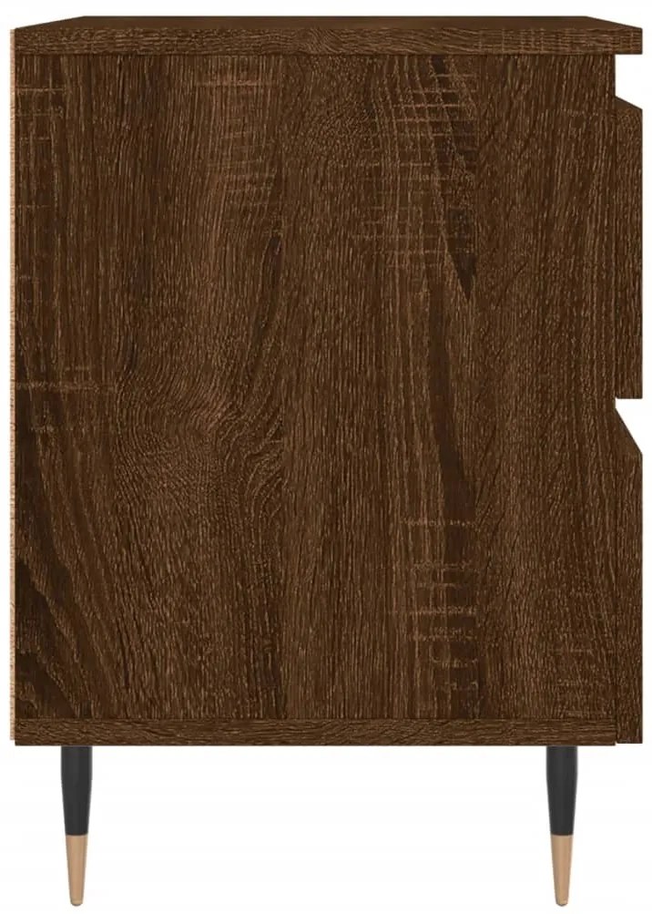 vidaXL Κομοδίνα 2 τεμ. Καφέ Δρυς 40x35x50 εκ. από Επεξεργασμένο Ξύλο
