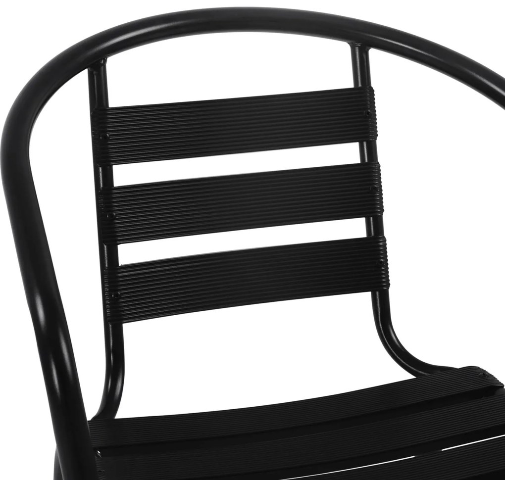 Σετ Τραπεζαρίας Κήπου ADAM C21220 5τεμ. Μεταλλικές Καρέκλες & Τραπέζι Μαύρο 110x60εκ. 110x60x71 εκ.