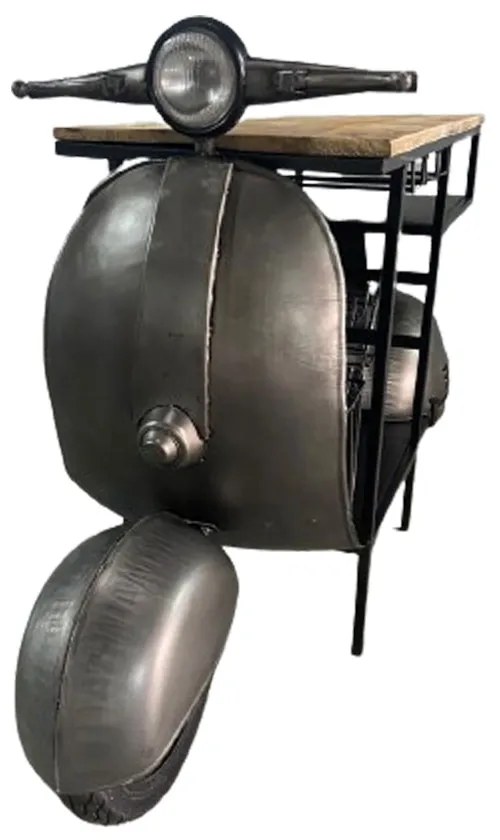 SCOOTER ΚΟΝΣΟΛΑ BAR GUNMETAL ΦΥΣΙΚΟ 183x51xH102cm