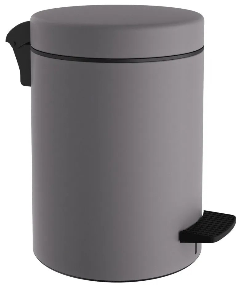 Κάδος Απορριμμάτων 8Lt 08-500-163 23x32cm Matt Concrete Grey Pam&amp;Co Stainless Steel