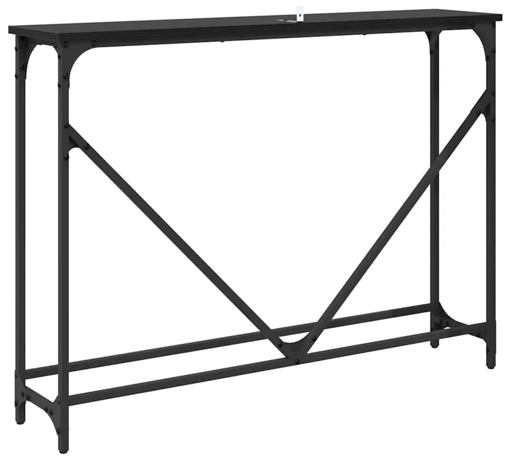 vidaXL Τραπέζι κονσόλας Μαύρη Οξυά 102 x 23 x 75 εκ Επεξεργασμένο ξύλο