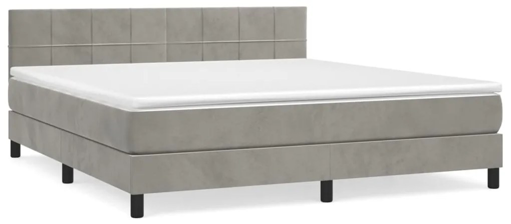 ΚΡΕΒΑΤΙ BOXSPRING ΜΕ ΣΤΡΩΜΑ ΑΝΟΙΧΤΟ ΓΚΡΙ 160X200 ΕΚ. ΒΕΛΟΥΔΙΝΟ 3141311