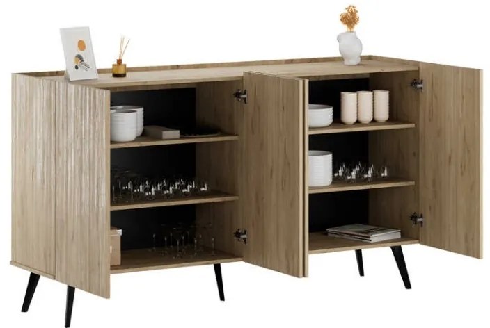 Μπουφές Luna Megapap χρώμα oak 180x43x100εκ.