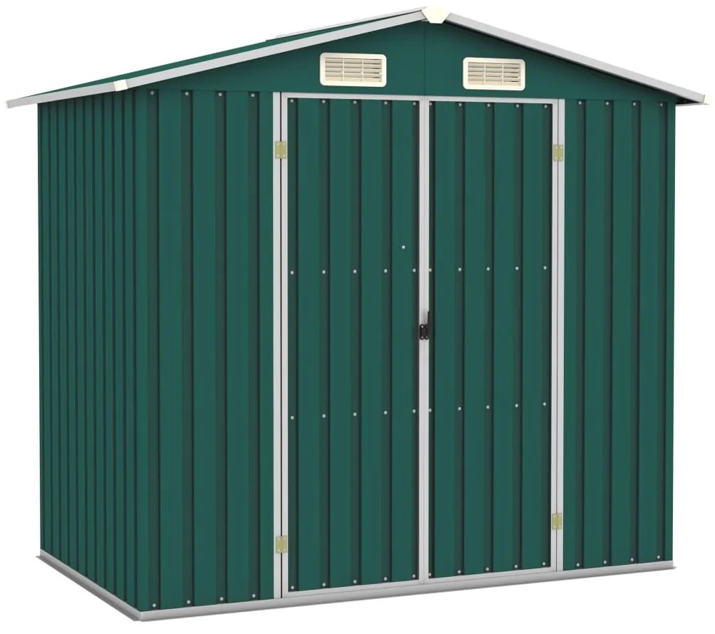 vidaXL Αποθήκη Κήπου Πράσινη 205 x 129 x 183 εκ. Γαλβανισμένο Ατσάλι