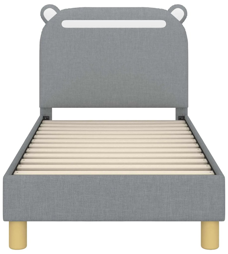 vidaXL Κρεβατική βάση για παιδιά με προσκέφαλο Ανοιχτό γκρι