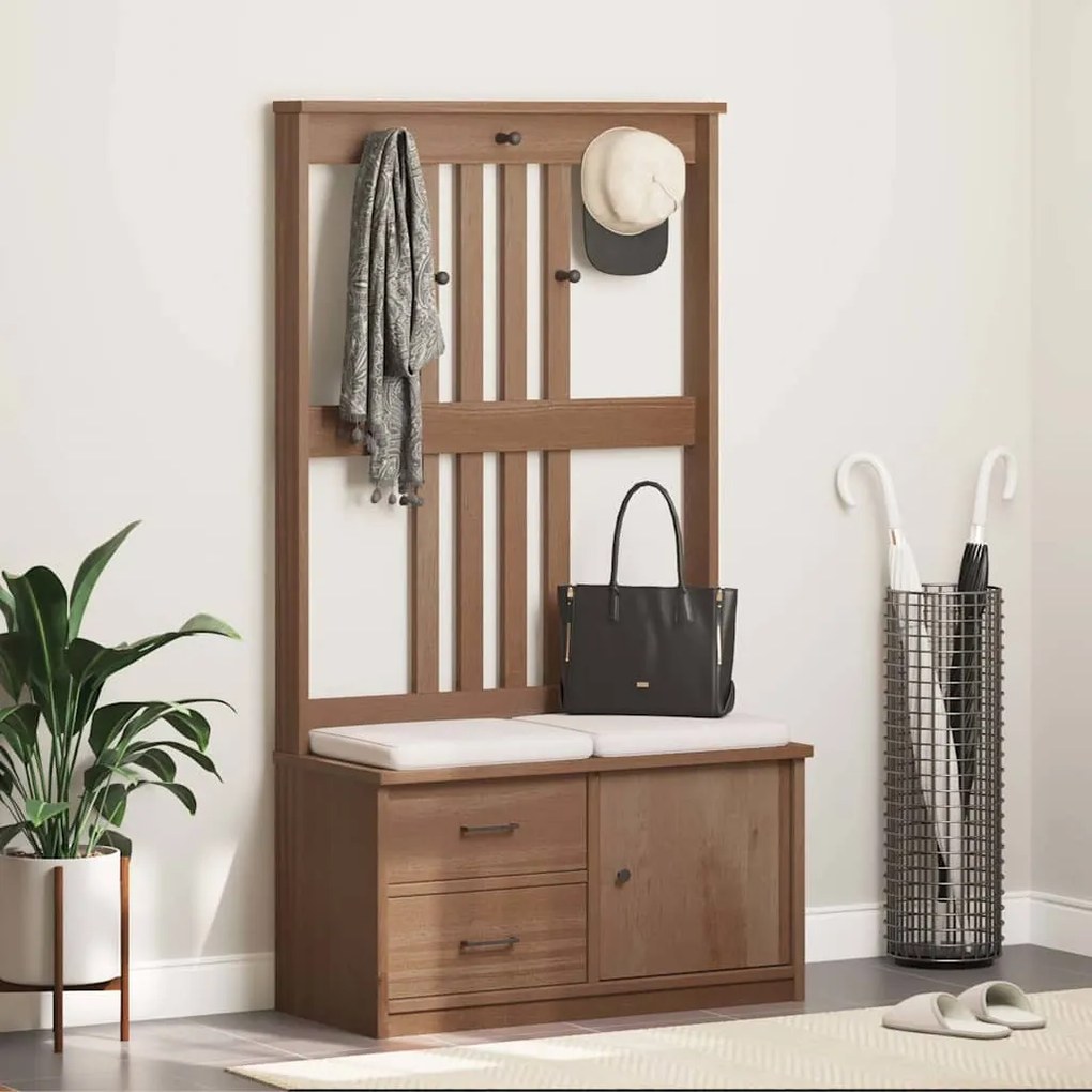 vidaXL Δέντρο χωλ "SANDNES" 87x40x159,5 εκ. Πεύκο μασίφ ξύλο