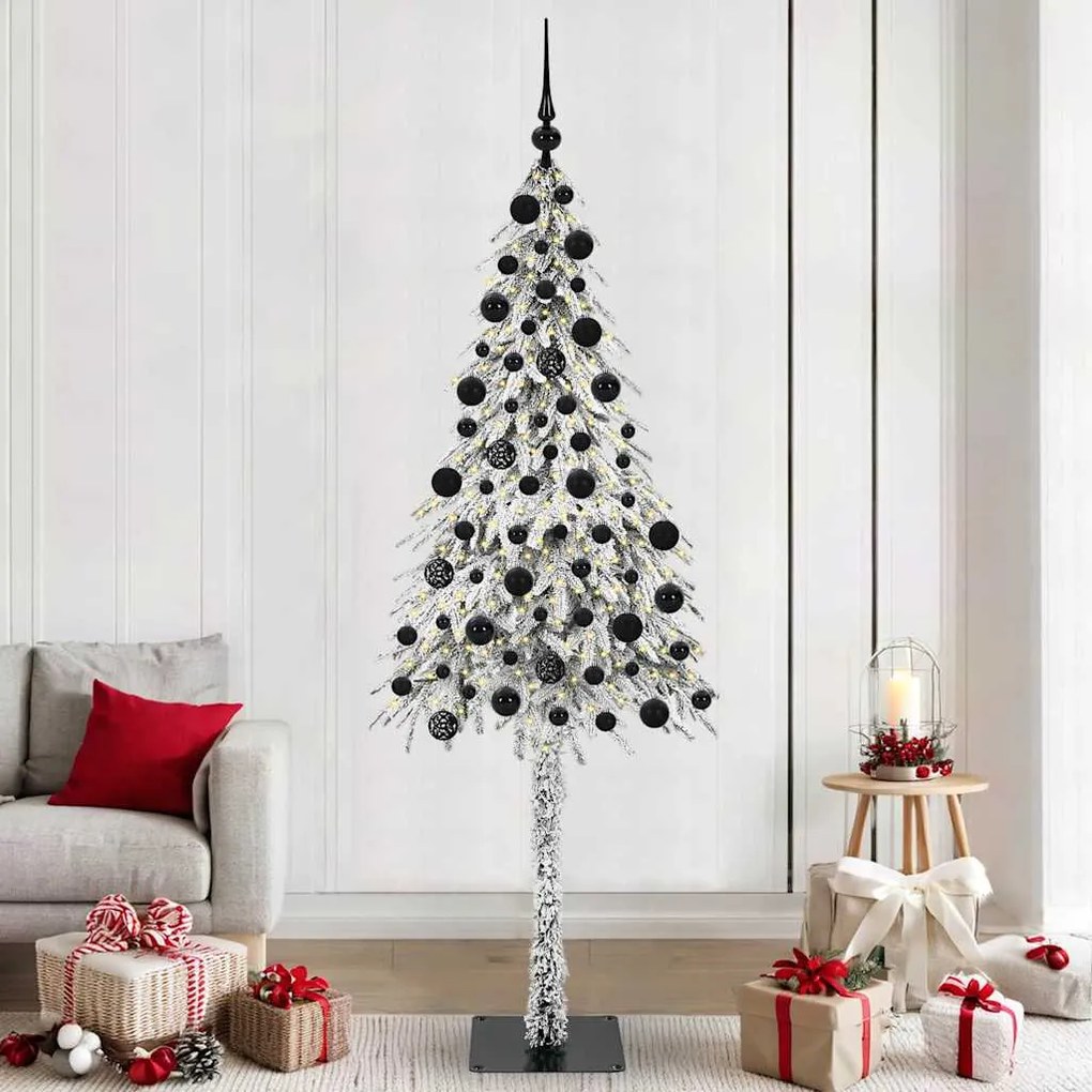 vidaXL Χριστουγεννιάτικο Δέντρο με 300 LED Λευκό 210 cm ΠΕ και Ατσάλι