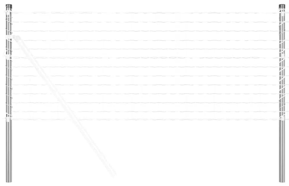 vidaXL Πό posts φράχτη 12 pcs Ασημί 90 cm Ατσάλι με Επικάλυψη Πούδρας