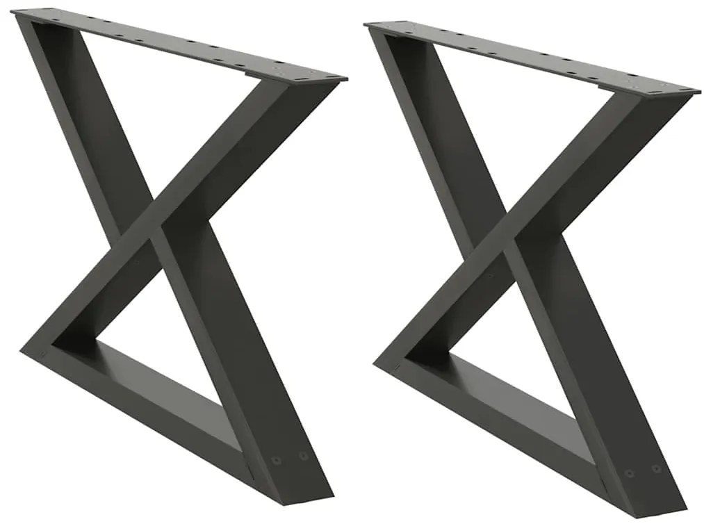 vidaXL Πόδια Τραπεζιού Σαλονιού 2 τεμ. Ανθρακί 70x(42-43,3) εκ. Ατσάλι