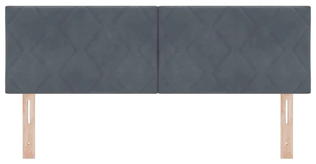 vidaXL LED Κεφαλάρι με φώτα λωρίδας LED Σκούρο γκρι 160 cm Βελούδο