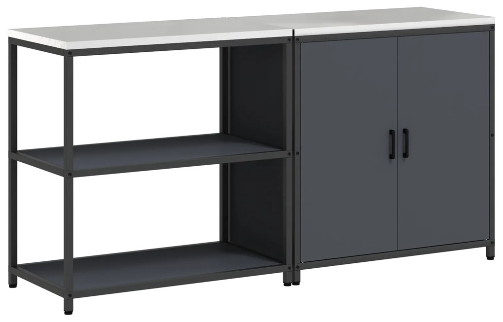 vidaXL Σετ Αποθήκευσης Κουζίνας 2 pcs Ανθρακί 150 x 50 x 92 εκ.
