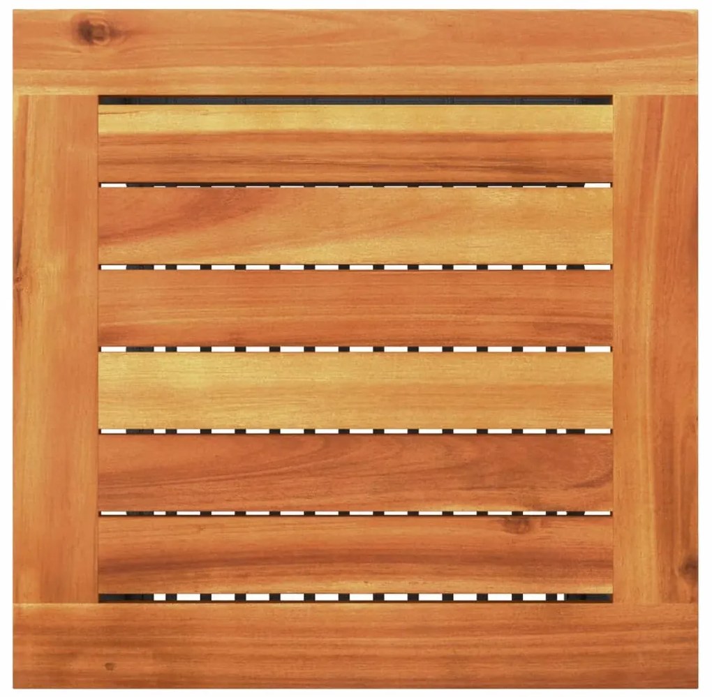 vidaXL Τραπέζι Κήπου Μαύρο 40x40x42 εκ. Συνθετικό Ρατάν &amp; Ξύλο Ακακίας