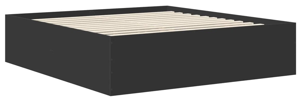 vidaXL Σκελετός Κρεβατιού Μαύρο 200 x 200 cm Επεξεργασμένο ξύλο