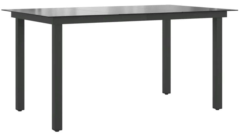vidaXL Τραπέζι Κήπου Μαύρο 150 x 90 x 74 εκ. από Αλουμίνιο / Γυαλί
