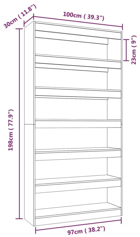 ΒΙΒΛΙΟΘΗΚΗ/ΔΙΑΧΩΡ. ΧΩΡΟΥ ΓΚΡΙ ΣΚΥΡ. 100X30X198 ΕΚ ΕΠΕΞΕΡΓ. ΞΥΛΟ 811776