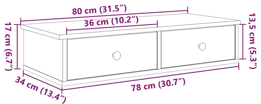 ΡΑΦΙ ΤΟΙΧΟΥ ΜΕ ΣΥΡΤΑΡΙΑ ΛΕΥΚΟ 80X34X17 CM ΚΑΤΑΣΚΕΥΑΣΜΕΝΟ ΞΥΛΟ 859950