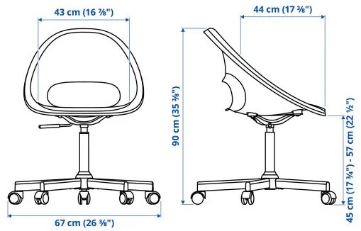 LOBERGET/MALSKAR περιστρεφόμενη καρέκλα με μαξιλάρι 395.533.73