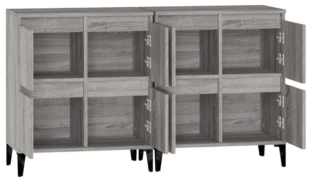 vidaXL Ντουλάπι 2 τεμ. Γκρι Sonoma 60x35x70 εκ. από Επεξεργασμένο Ξύλο