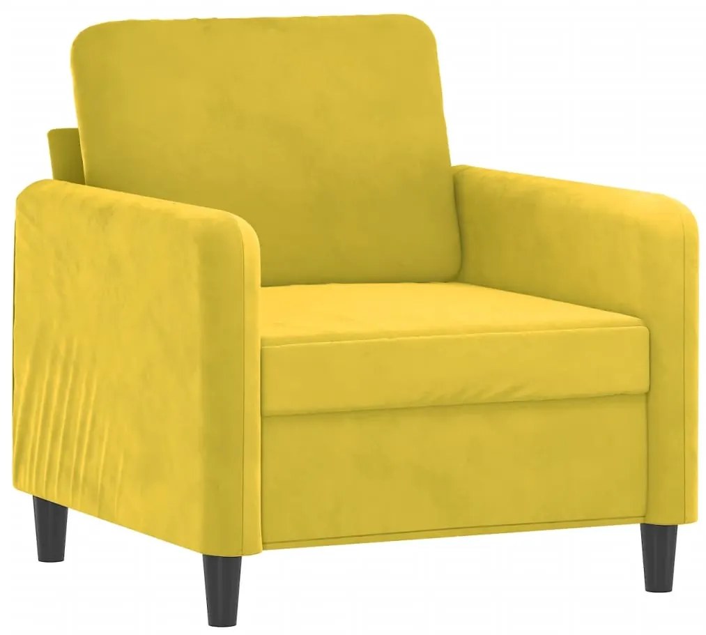 vidaXL Πολυθρόνα Κίτρινη 60 εκ. Βελούδινη με Υποπόδιο