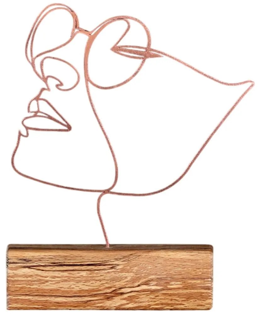 Διακοσμητικό Επιτραπέζιο 533BSG1163 17x3,5x31cm Natural-Bronze Aberto Design Metal,Wood