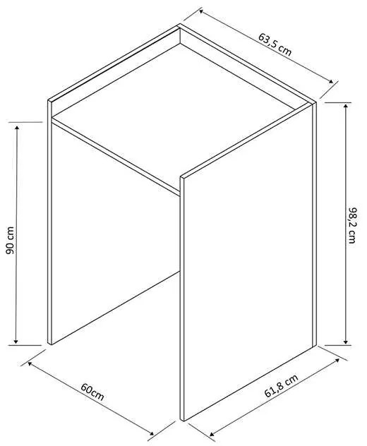 Έπιπλο πλυντηρίου Cuci pakoworld σε oak απόχρωση 60x62x99εκ