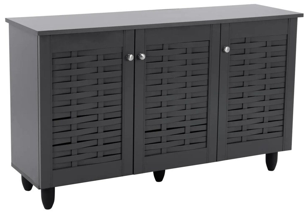 Παπουτσοθήκη IGGY Ξύλινη με 3 πόρτες Γκρί 114x34x68 εκ. 114x34x68 εκ.