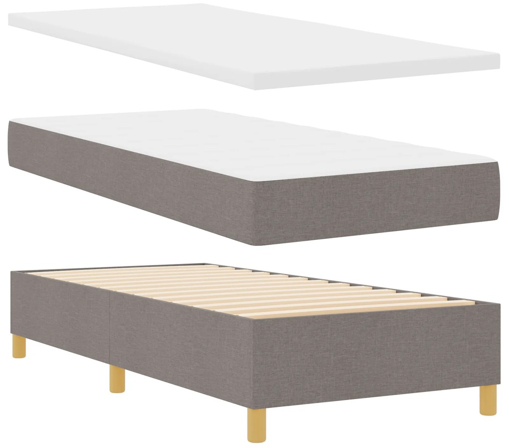 vidaXL Box Spring Κρεβάτι με Στρώμα & Πάγκο Ταύρου 90x190 εκ. Ύφασμα