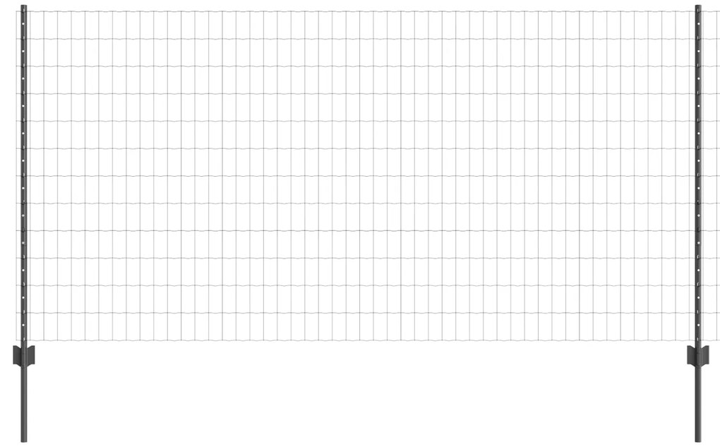 vidaXL Ευρωπαϊκή Περίφραξη με 10 U Αναρτήσεις Γκρι 1.2x10 μ Ατσάλι