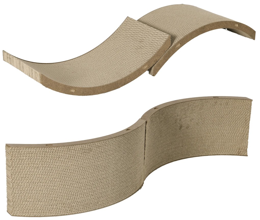 PawHut Σετ επιφανειών ξυσίματος για τροχό γάτας, αντοχή έως 5kg, 55x25,5x3cm, Καφέ