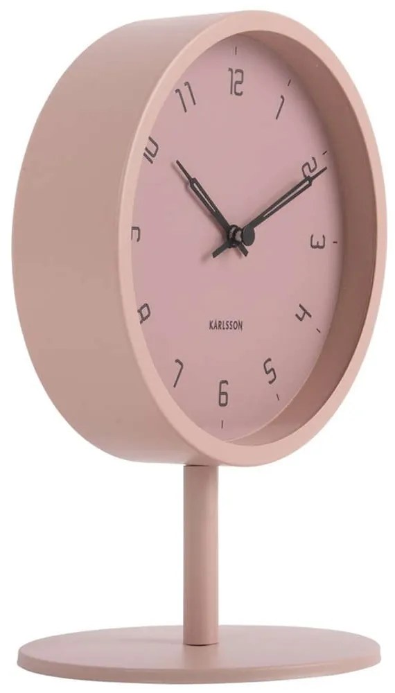 Ρολόι Επιτραπέζιο Stark KA5951PI Φ15x22,5cm Faded Pink Karlsson Μέταλλο